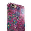 Floral Pattern on Wine Watercolor iPhone 6/6s or 6/6s Plus 2-Piece Hybrid INK-Fuzed Case