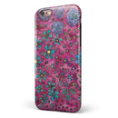 Floral Pattern on Wine Watercolor iPhone 6/6s or 6/6s Plus 2-Piece Hybrid INK-Fuzed Case