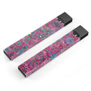 Floral Pattern on Wine Watercolor - Premium Decal Protective Skin-Wrap Sticker compatible with the Juul Labs vaping device