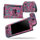 Floral Pattern on Wine Watercolor - Vinyl Skin Wrap for Nintendo Switch 2, OLED, Lite, Pro Controller, Wii & Classic Handhelds