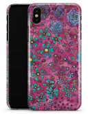 Floral Pattern on Wine Watercolor - iPhone X Clipit Case