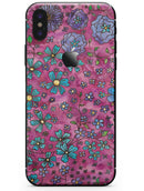 Floral Pattern on Wine Watercolor - iPhone X Skin-Kit
