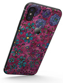 Floral Pattern on Wine Watercolor - iPhone X Skin-Kit