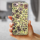Floral Pattern on Yellow Watercolor iPhone 6/6s or 6/6s Plus 2-Piece Hybrid INK-Fuzed Case