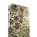 Floral Pattern on Yellow Watercolor iPhone 6/6s or 6/6s Plus 2-Piece Hybrid INK-Fuzed Case