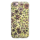 Floral Pattern on Yellow Watercolor iPhone 6/6s or 6/6s Plus 2-Piece Hybrid INK-Fuzed Case