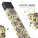 Floral Pattern on Yellow Watercolor - Premium Decal Protective Skin-Wrap Sticker compatible with the Juul Labs vaping device