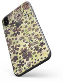 Floral Pattern on Yellow Watercolor - iPhone X Skin-Kit