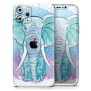 Flourished Blue & Purple Sacred Elephant  - Protective Skin Wrap & Decal – Compatible with iPhone SE to iPhone 17 Pro Max (All Models)