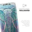 Flourished Blue & Purple Sacred Elephant  - Protective Skin Wrap & Decal – Compatible with iPhone SE to iPhone 17 Pro Max (All Models)