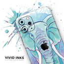 Flourished Blue & Purple Sacred Elephant  - Protective Skin Wrap & Decal – Compatible with iPhone SE to iPhone 17 Pro Max (All Models)