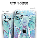 Flourished Blue & Purple Sacred Elephant  - Protective Skin Wrap & Decal – Compatible with iPhone SE to iPhone 17 Pro Max (All Models)