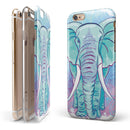 Flourished Blue & Purple Sacred Elephant iPhone 6/6s or 6/6s Plus 2-Piece Hybrid INK-Fuzed Case