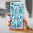 Flourished Blue & Purple Sacred Elephant iPhone 6/6s or 6/6s Plus 2-Piece Hybrid INK-Fuzed Case