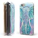 Flourished Blue & Purple Sacred Elephant iPhone 6/6s or 6/6s Plus 2-Piece Hybrid INK-Fuzed Case