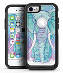 Flourished Blue & Purple Sacred Elephant - iPhone 7 or 7 Plus Commuter Case Skin Kit