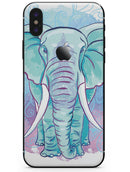 Flourished Blue & Purple Sacred Elephant - iPhone X Skin-Kit