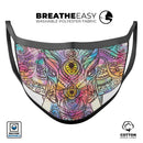 Flourished Sacred Elephant - Made in USA Mouth Cover Unisex Anti-Dust Cotton Blend Reusable & Washable Face Mask with Adjustable Sizing for Adult or Child