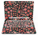 Flowers with Stems over Black Watercolor - MacBook Air Skin Kit
