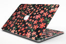 Flowers with Stems over Black Watercolor - MacBook Air Skin Kit