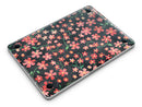 Flowers with Stems over Black Watercolor - MacBook Pro with Retina Display Full-Coverage Skin Kit
