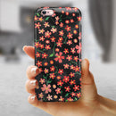 Flowers with Stems over Black Watercolor iPhone 6/6s or 6/6s Plus 2-Piece Hybrid INK-Fuzed Case