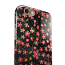 Flowers with Stems over Black Watercolor iPhone 6/6s or 6/6s Plus 2-Piece Hybrid INK-Fuzed Case