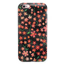 Flowers with Stems over Black Watercolor iPhone 6/6s or 6/6s Plus 2-Piece Hybrid INK-Fuzed Case