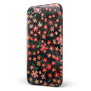 Flowers with Stems over Black Watercolor iPhone 6/6s or 6/6s Plus 2-Piece Hybrid INK-Fuzed Case