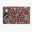 Flowers with Stems over Black Watercolor - Premium Protective Decal Skin-Kit for the Apple Credit Card