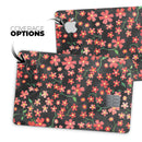 Flowers with Stems over Black Watercolor - Premium Protective Decal Skin-Kit for the Apple Credit Card