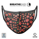 Flowers with Stems over Black Watercolor - Made in USA Mouth Cover Unisex Anti-Dust Cotton Blend Reusable & Washable Face Mask with Adjustable Sizing for Adult or Child