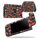Flowers with Stems over Black Watercolor - Vinyl Skin Wrap for Nintendo Switch 2, OLED, Lite, Pro Controller, Wii & Classic Handhelds