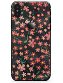 Flowers with Stems over Black Watercolor - iPhone X Skin-Kit