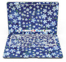 Flowers with Stems over Blue Watercolor - MacBook Air Skin Kit