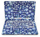 Flowers with Stems over Blue Watercolor - MacBook Air Skin Kit