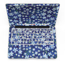Flowers with Stems over Blue Watercolor - MacBook Pro with Retina Display Full-Coverage Skin Kit