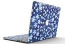 Flowers with Stems over Blue Watercolor - MacBook Pro with Retina Display Full-Coverage Skin Kit