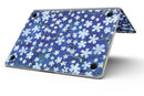 Flowers with Stems over Blue Watercolor - MacBook Pro with Retina Display Full-Coverage Skin Kit