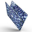 Flowers with Stems over Blue Watercolor - MacBook Pro with Retina Display Full-Coverage Skin Kit