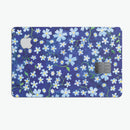 Flowers with Stems over Blue Watercolor - Premium Protective Decal Skin-Kit for the Apple Credit Card