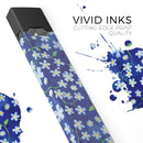 Flowers with Stems over Blue Watercolor - Premium Decal Protective Skin-Wrap Sticker compatible with the Juul Labs vaping device