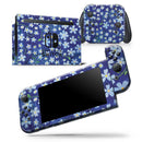 Flowers with Stems over Blue Watercolor - Vinyl Skin Wrap for Nintendo Switch 2, OLED, Lite, Pro Controller, Wii & Classic Handhelds