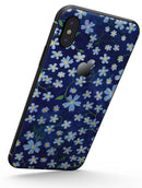 Flowers with Stems over Blue Watercolor - iPhone X Skin-Kit