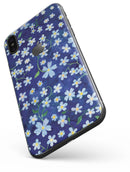 Flowers with Stems over Blue Watercolor - iPhone X Skin-Kit