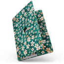 MacBook Pro with Touch Bar Skin Kit - Flowers_with_Stems_over_Deep_Green_Watercolor-MacBook_13_Touch_V7.jpg?