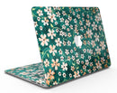 Flowers with Stems over Deep Green Watercolor - MacBook Air Skin Kit