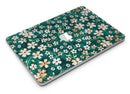 Flowers with Stems over Deep Green Watercolor - MacBook Air Skin Kit