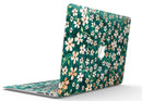 Flowers with Stems over Deep Green Watercolor - MacBook Air Skin Kit