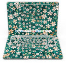 Flowers with Stems over Deep Green Watercolor - MacBook Air Skin Kit